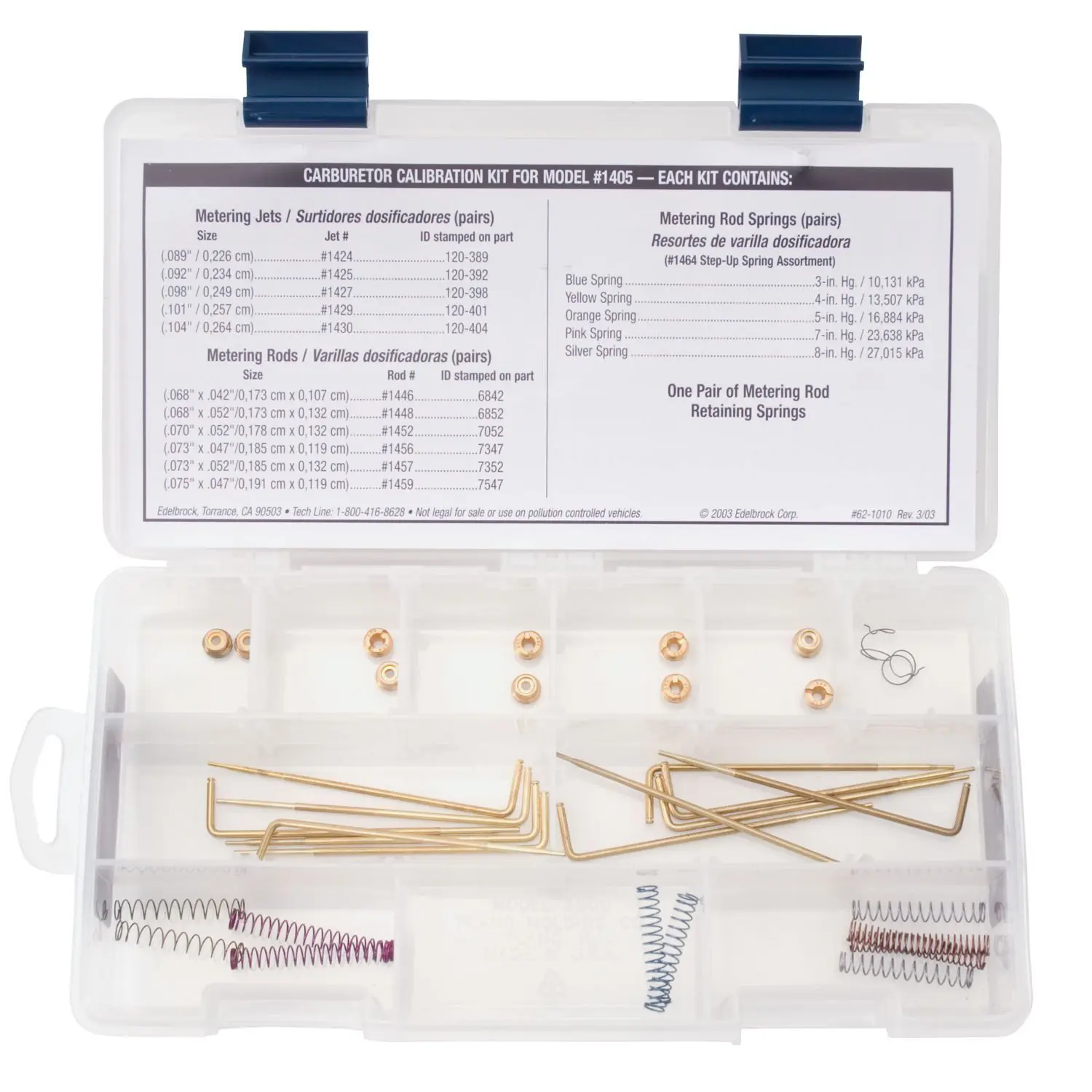Edelbrock 1479 Calibration Kit For Performer Series Carb 1405 - Image 2