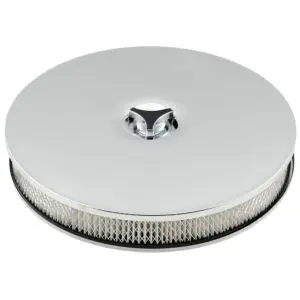 Mr Gasket 4339 Chrome Low Rider / Low Mount Air Cleaner / Filter - 14 x 2-1/4"