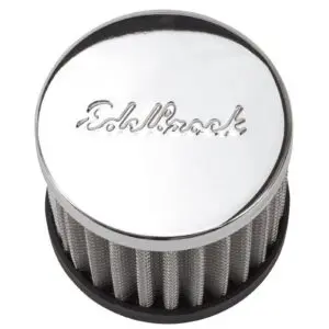 Edelbrock 4420 Chrome Circle Track Style Push-In Open Breather With Washable Element