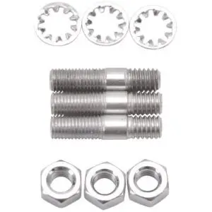 Edelbrock 8006 Carb Stud Kit - Zinc - 5/16"-1 x 1-1/2" - For 3 Bolt Flange Carbs