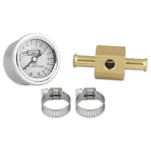 Mr Gasket 1564 Liquid Filled Fuel Pressure Gauge With In-Line Adapter 0-15 PSI