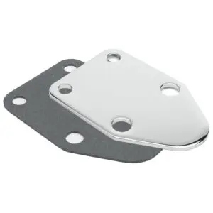 Chrome Fuel Pump Block Off Plate With Gasket - SB Small Block Chevy