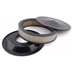 14 x 3" Black Air Cleaner / Filter With Recessed Base - Holley Edelbrock
