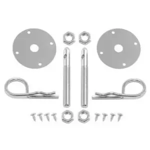 Chrome Bonnet Pin Kit / Hood & Deck Pins - With 3/16" Safety Clips