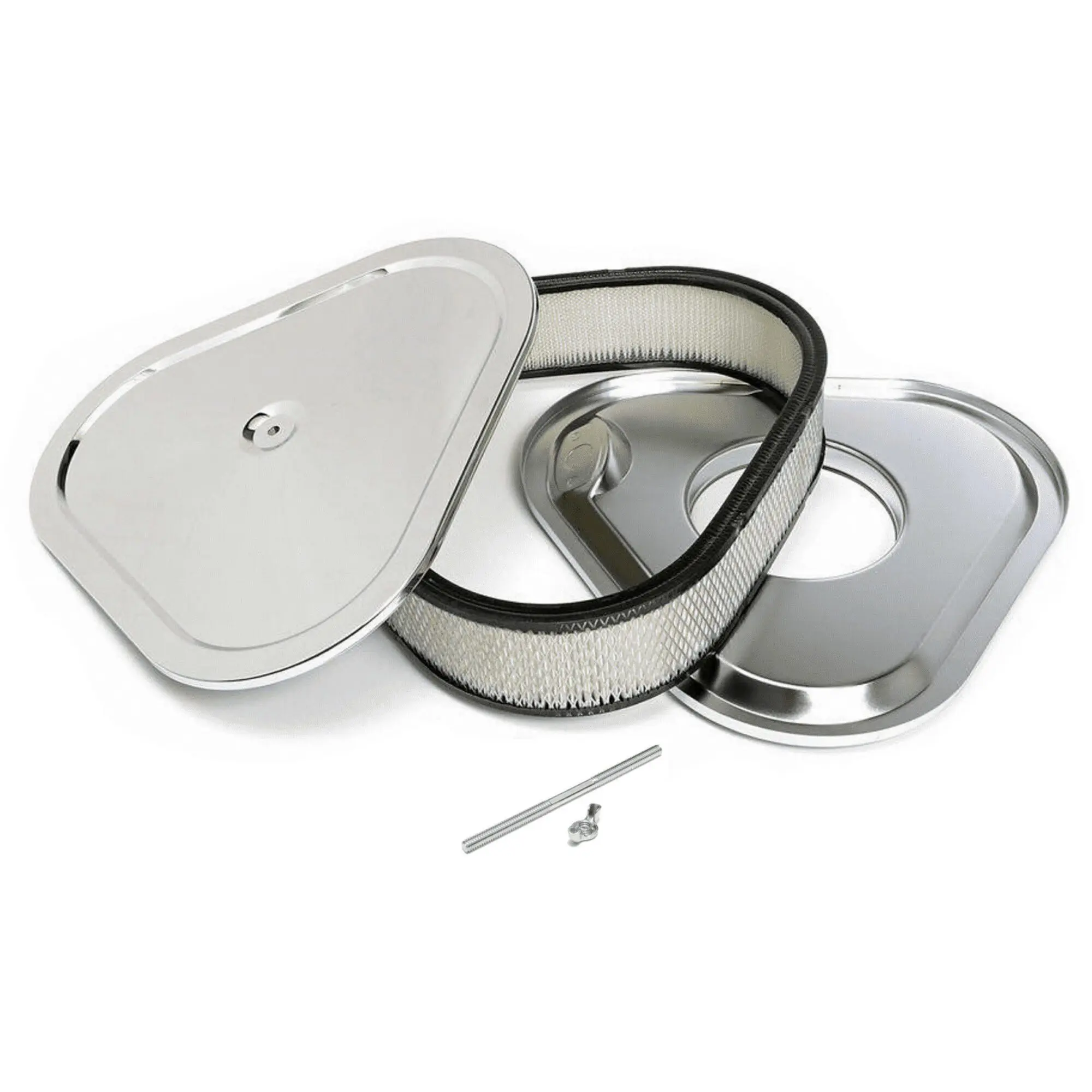 14" x 3" Chrome Triangular Air Cleaner / Filter