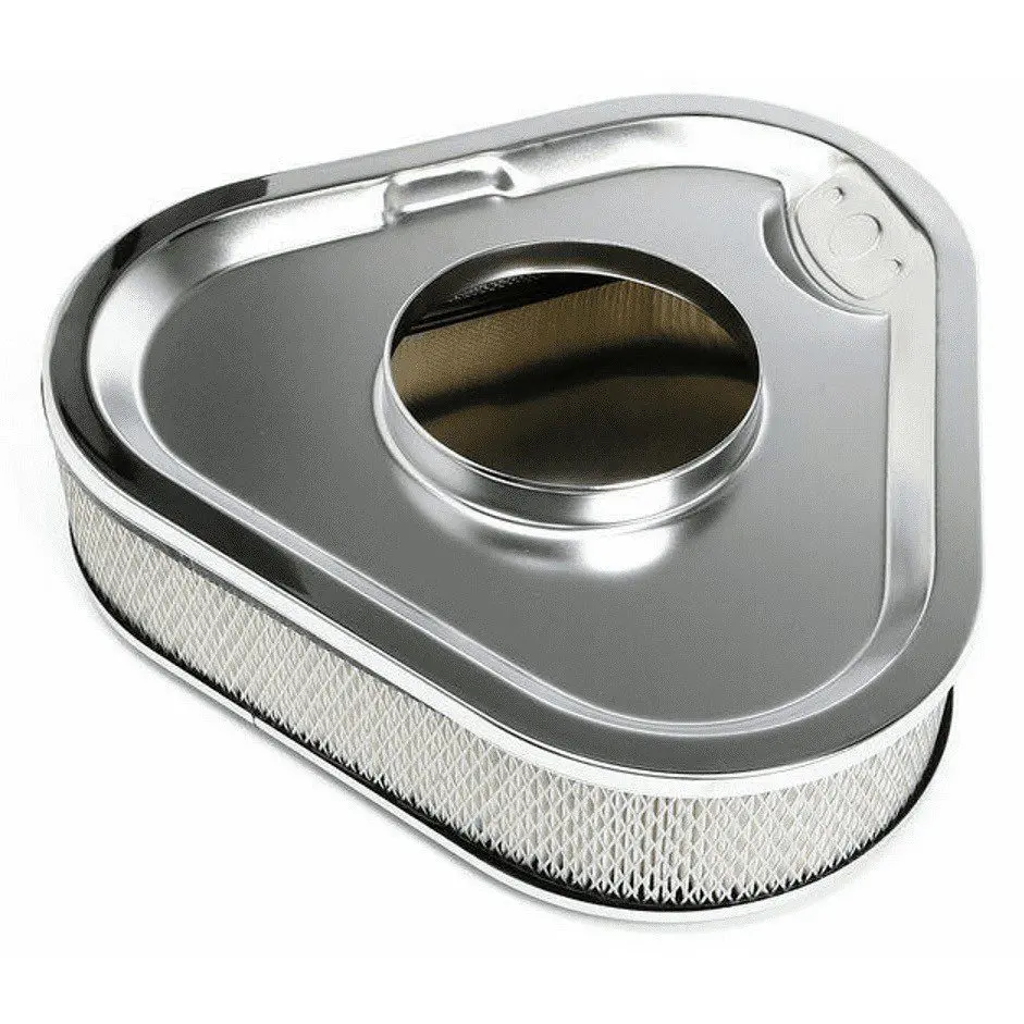 14" x 3" Chrome Triangular Air Cleaner / Filter - Image 2