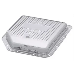 Chrome GM Turbo 350 Transmission Oil Pan - TH350 - Finned Style