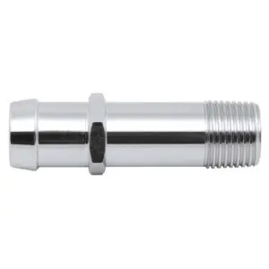 Chrome Heater Hose Fitting (Water Pump) 3/4" ID Hose 1/2" NPT - SB BB Chevy