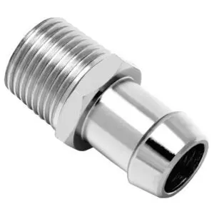 Chrome Aluminium Heater Hose Fitting (Intake Manifold) 5/8″ ID Hose 1/2″ NPT – SB BB Chevy