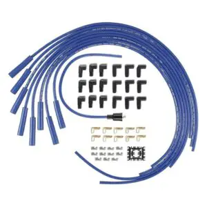 Accel 4040B Super Stock Universal 8mm Spark Plug Lead / Wire Set - Blue Straight Boots