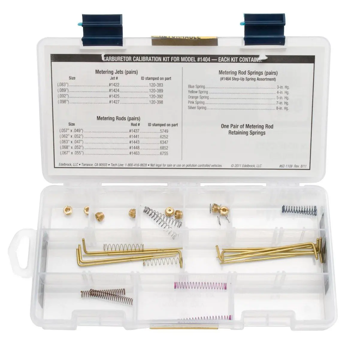 Edelbrock 1486 Calibration Kit For Performer Carb 1404 - Image 2