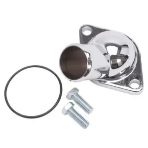 Edelbrock 4809 Polished Aluminum O-Ring Style 15 Degree Water Neck / Thermostat Housing For Chevy 4.3L V6 & Chevy V8