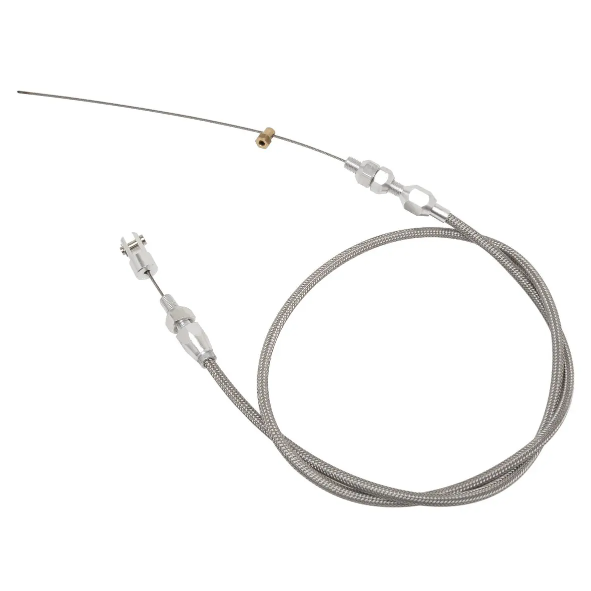 48" Universal EFI Stainless Steel Braided Throttle Cable - GM, Ford