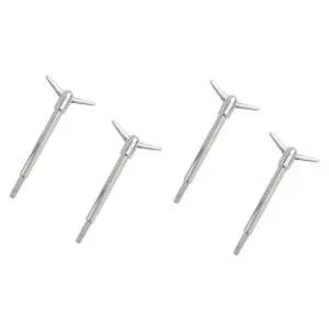 Chrome 2-Piece Y Wing Bolts For Valve Covers - 4" Long 1/4"-20 x 1" - Pack Of 4