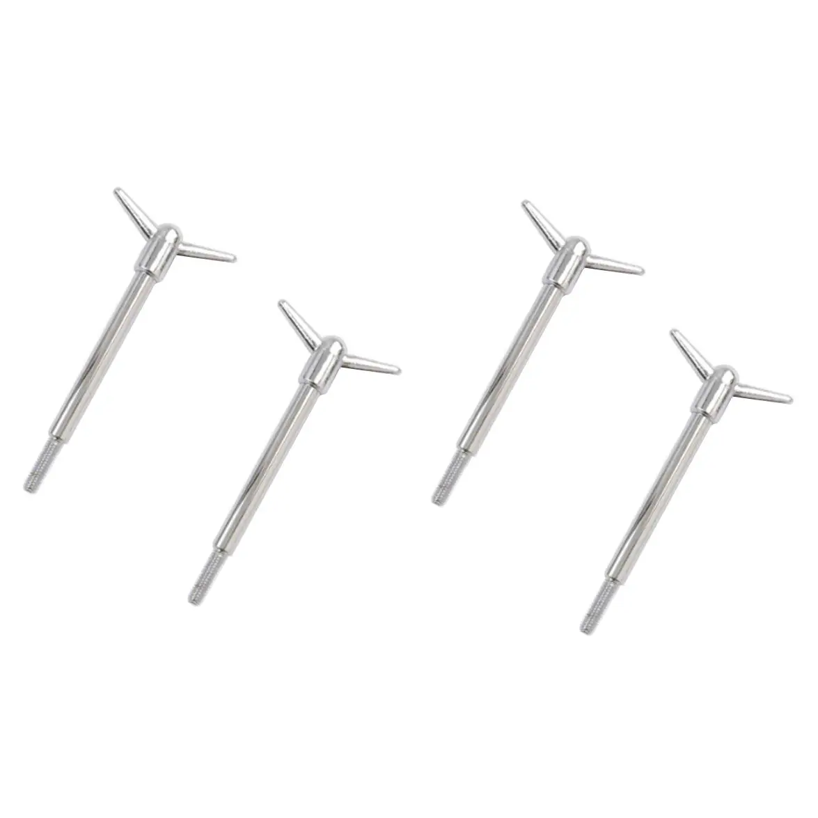 Chrome 2-Piece Y Wing Bolts For Valve Covers - 4" Long 1/4"-20 x 1" - Pack Of 4