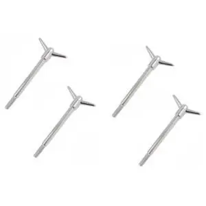 Chrome 2-Piece Y Wing Bolts For Valve Covers - 4" Long 5/16"-18 x 1" - Pack Of 4