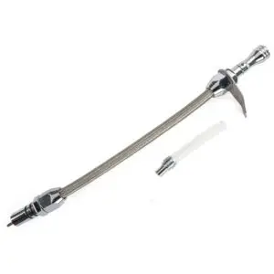 Braided Steel Flexible Transmission Dipstick - Chevy 700R4 / 4L60E - Bellhousing Mount