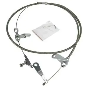 Stainless Steel Braided Transmission Kick Down Cable Kit - Ford C4