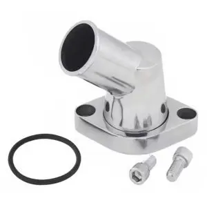 Chrome Aluminium O-Ring Style 45 Degree Swivel Water Neck / Thermostat Housing - SB & BB Chevy 1955 Up