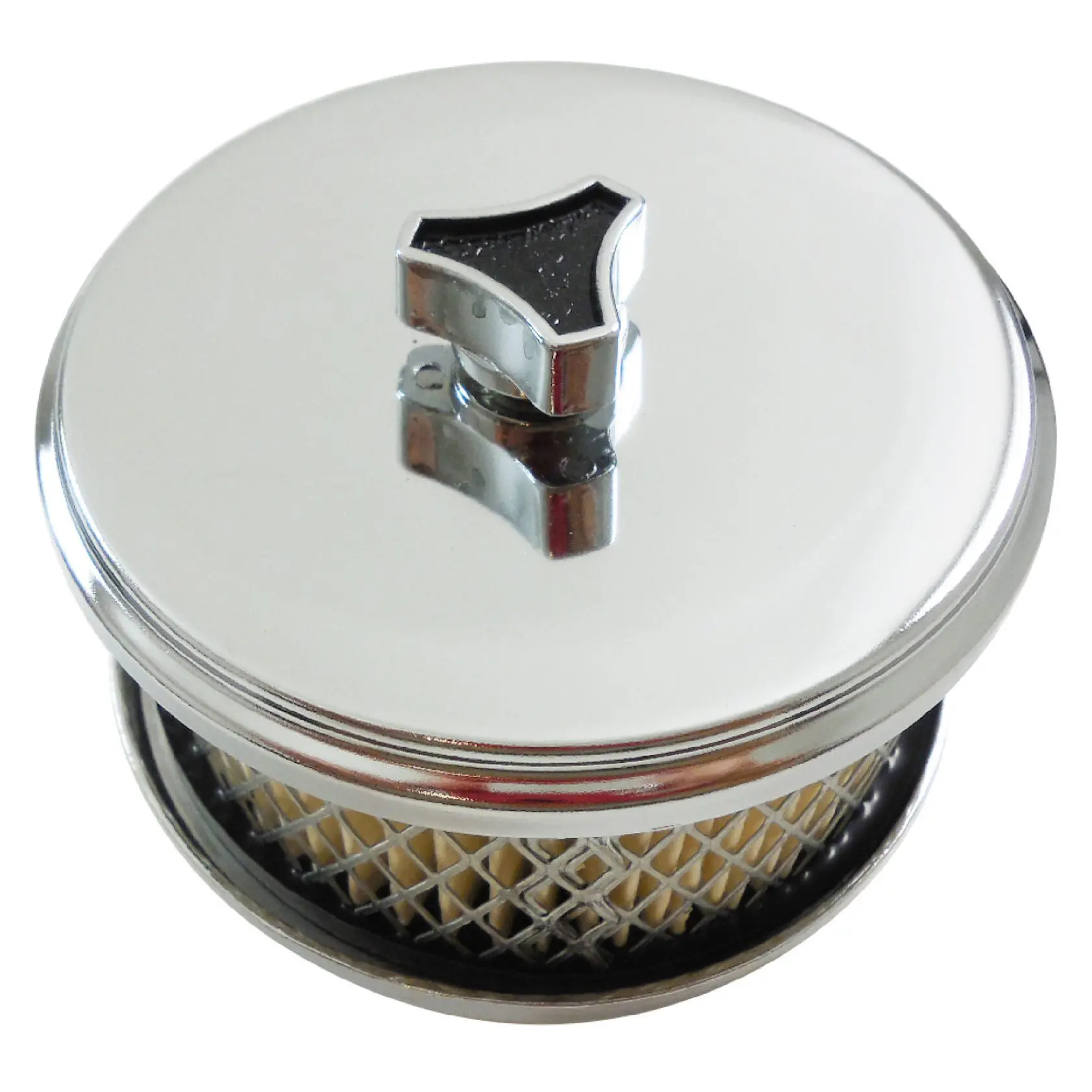 4" x 2-7/8" Chrome "Dish Style" Air Cleaner / Filter Kit