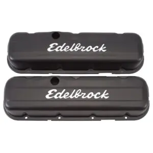 Edelbrock 4483 Signature Series Black Valve Covers Chevy 396-502 V8 1965 & Later