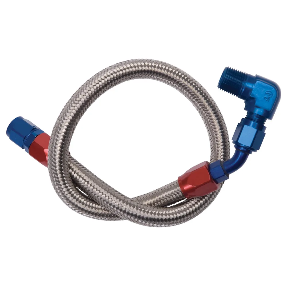 Edelbrock 8124 Braided Stainless Steel Fuel Hose Kit For AMC, BB Chevy, SB Ford, 429/460 Ford & Pontiac