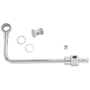 Edelbrock 8126 Chrome Steel Fuel Line Kit With 3/8" Barbed End Inlet