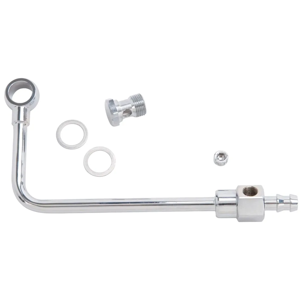 Edelbrock 8126 Chrome Steel Fuel Line Kit With 3/8" Barbed End Inlet