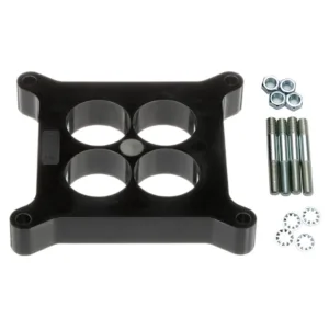 Edelbrock 8711 - 1" Carb Spacer Kit - 4 Hole - Black Phenolic Plastic