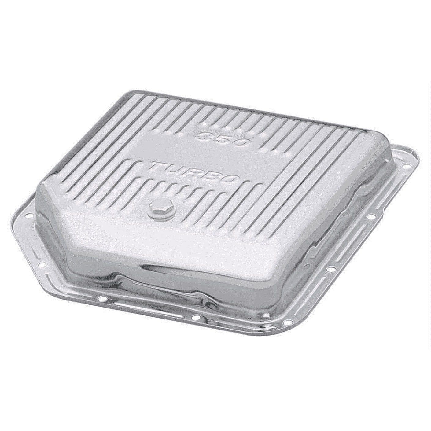Chrome GM Turbo 350 Transmission Oil Pan - TH350 - Finned Style