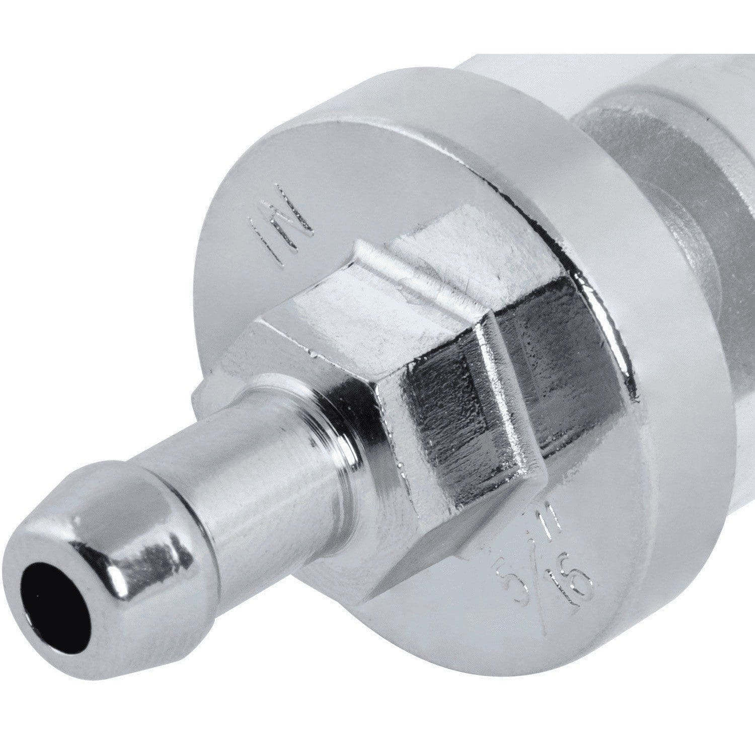Chrome Clear View Glass Inline Fuel Filter - 5/16" Inlet / Outlet - Image 2