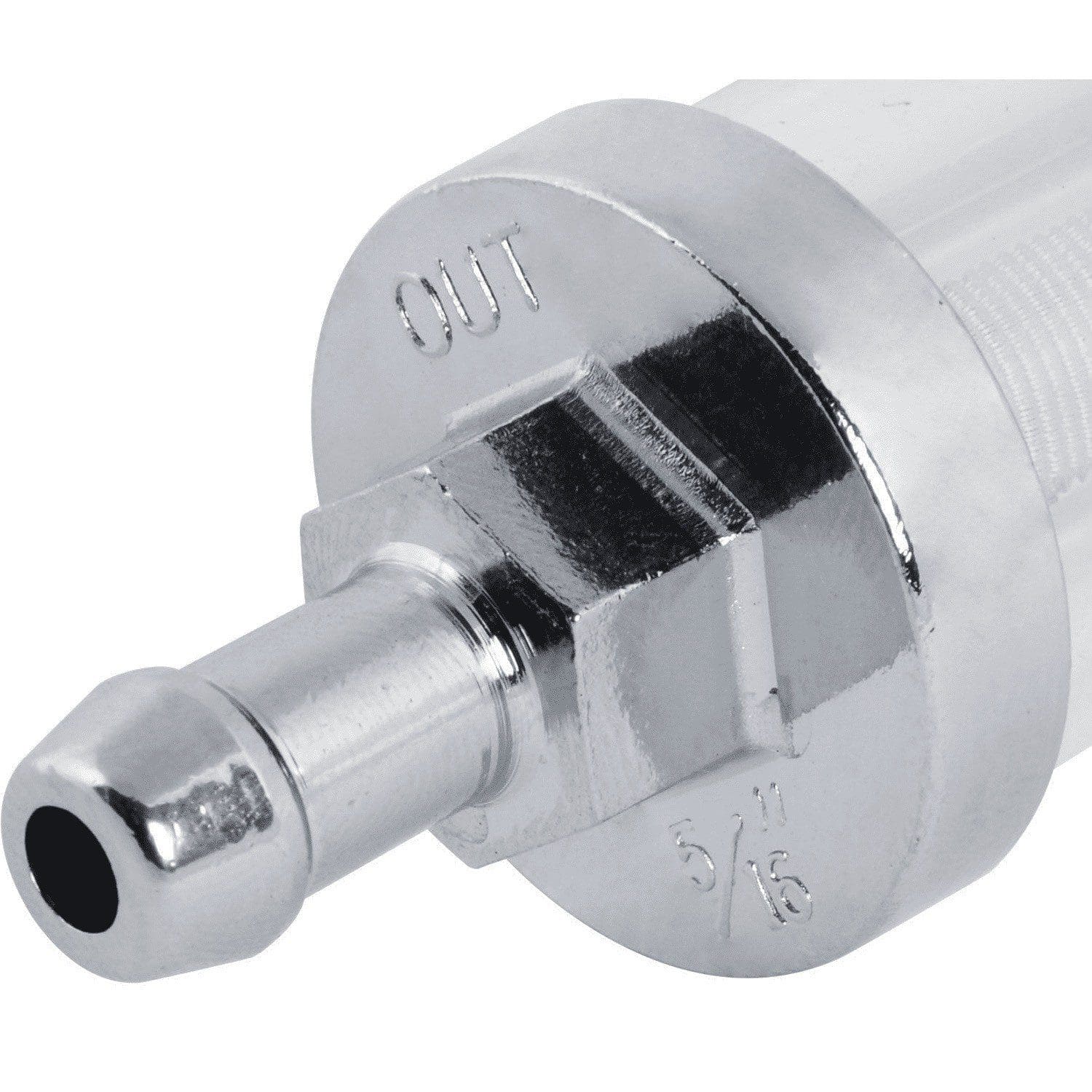 Chrome Clear View Glass Inline Fuel Filter - 5/16" Inlet / Outlet - Image 3