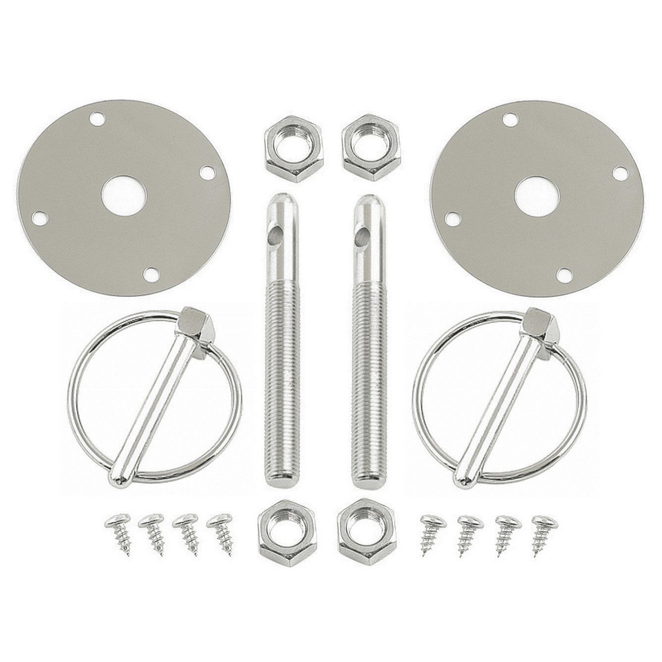 Chrome Pin Kit / Hood & Deck Pins With Heavy Duty 1/4" Torsion