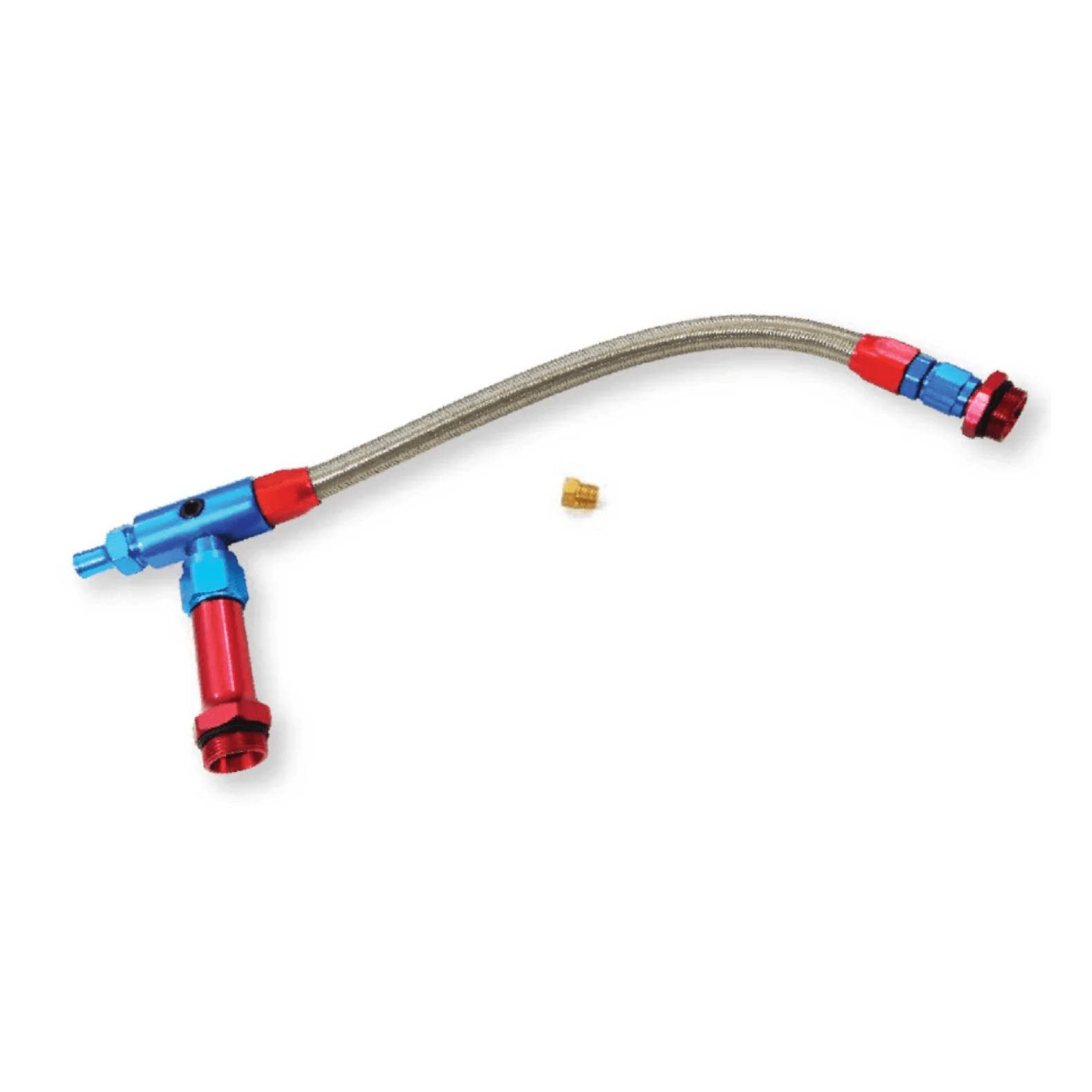 Steel Braided Fuel Line With Blue & Red Anodized Fittings - For
