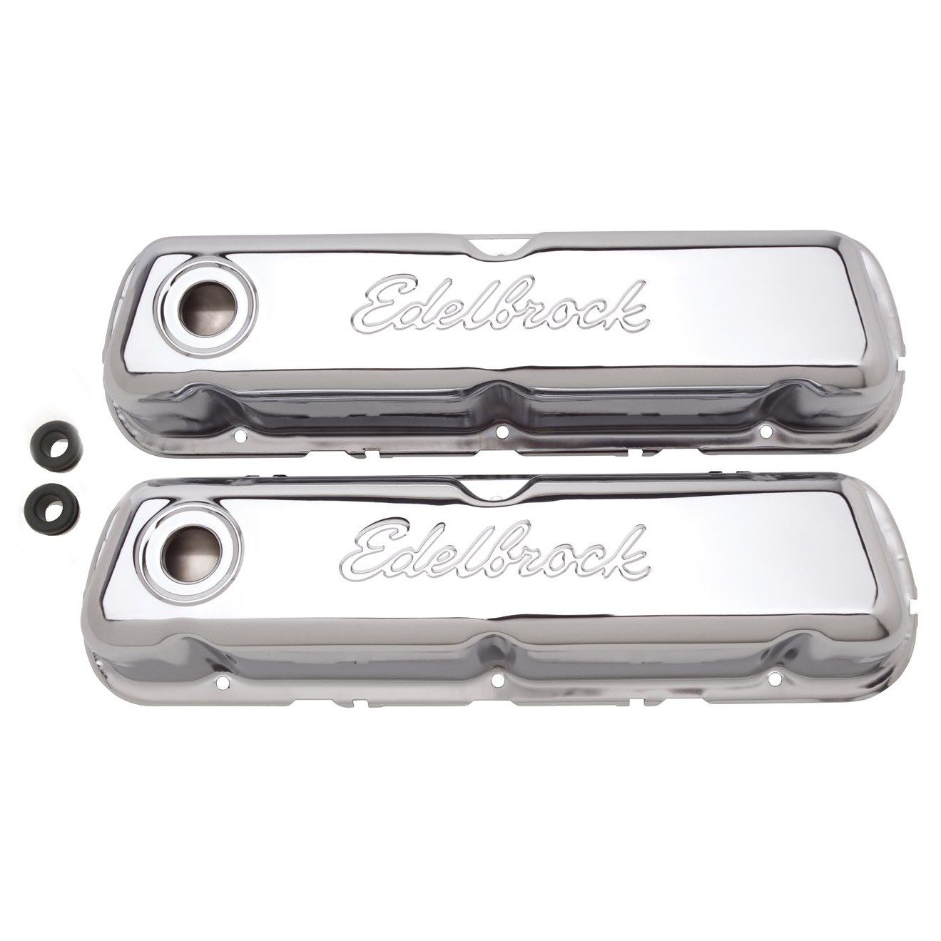 Edelbrock 4460 Signature Series Chrome Valve Covers For Ford 260, 289