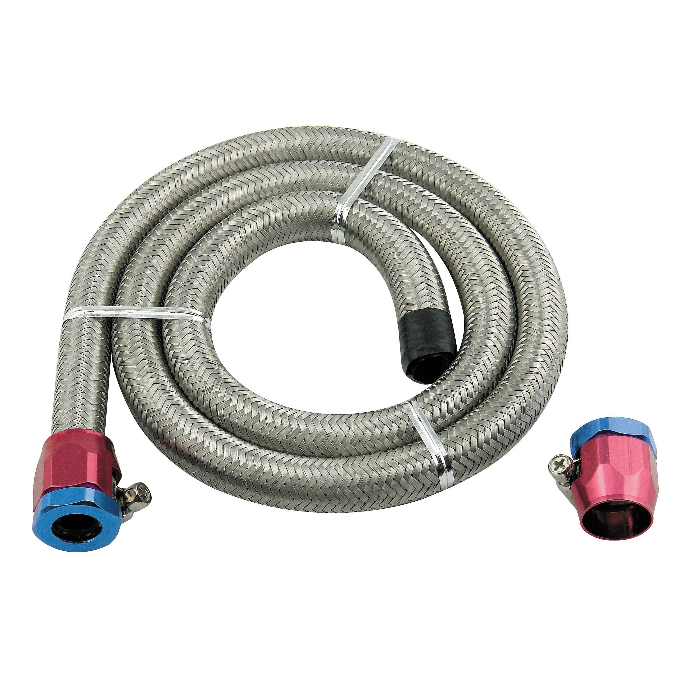 CarBole 3/8” Stainless Steel Braided Fuel Line Kit 3ft – W/ Clamps, Easy Install, OE 1526 5 thumbnail image