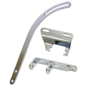 Chrome Header Mount Alternator Bracket Kit - SB Chevy With Short Water Pump