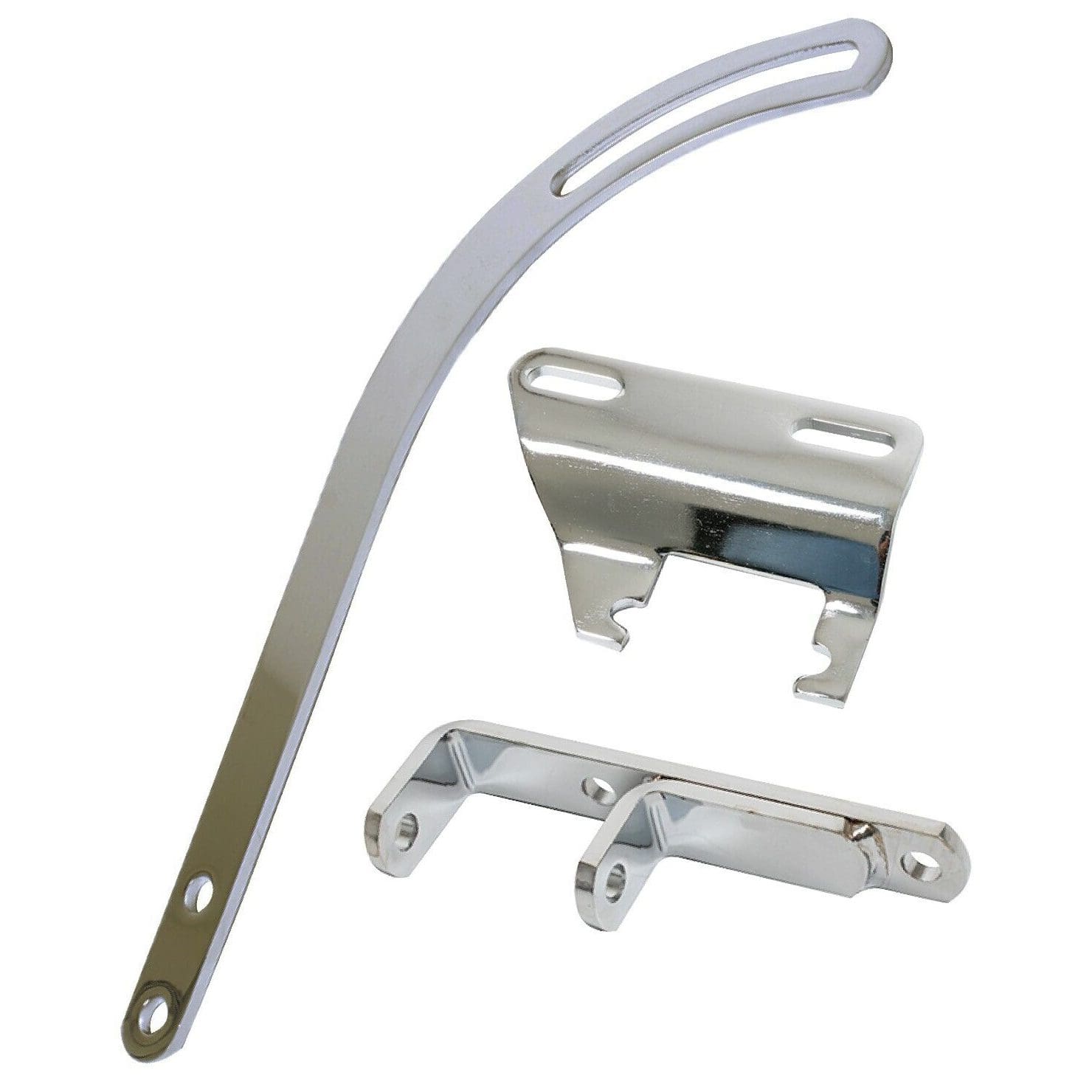 Chrome Header Mount Alternator Bracket Kit - SB Chevy With Short Water Pump
