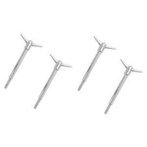 Chrome 2-Piece Y Wing Bolts For Valve Covers - 4" Long 1/4"-20 x 1" - Pack Of 4