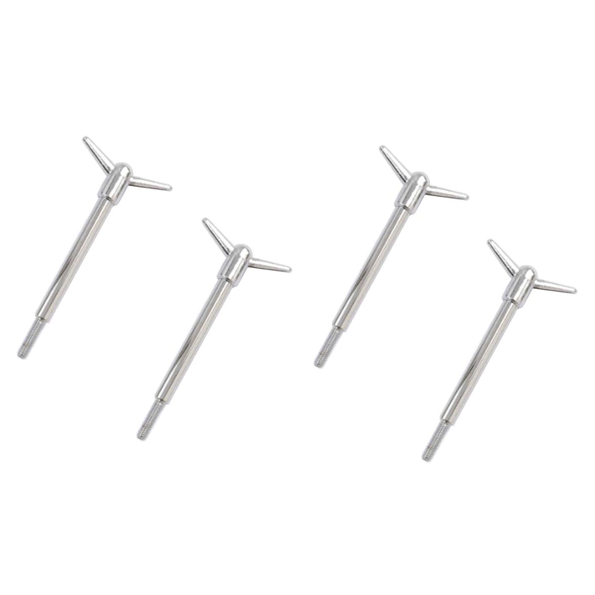 Chrome 2-Piece Y Wing Bolts For Valve Covers - 4" Long 1/4"-20 x 1" - Pack Of 4