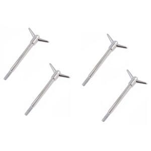 Chrome 2-Piece Y Wing Bolts For Valve Covers - 4" Long 5/16"-18 x 1" - Pack Of 4