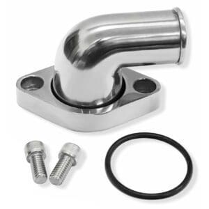 Chrome Aluminium O-Ring Style 90 Degree Swivel Water Neck / Thermostat Housing SB & BB Chevy 1955 Up