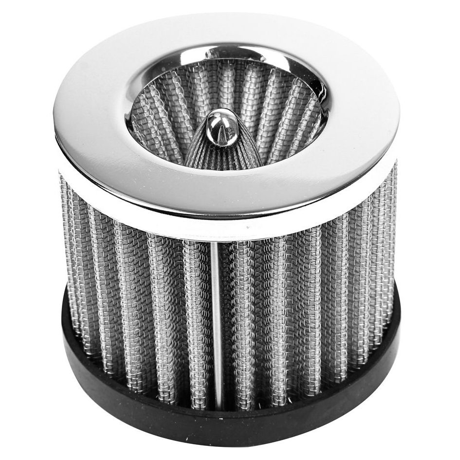 Chrome Valve Cover "Maximum Flow" Push In Filter Breather Fits 11/4