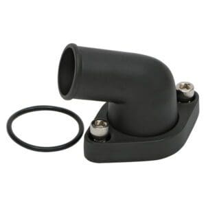 Black Aluminium O-Ring Style 15 Degree Swivel Water Neck / Thermostat Housing SB & BB Chevy 1955 Up