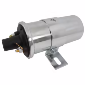 Chrome Ignition Coil & Bracket - 40 KV Without Resistor