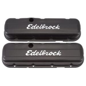Edelbrock 4483 Signature Series Black Valve Covers Chevy 396-502 V8 1965 & Later